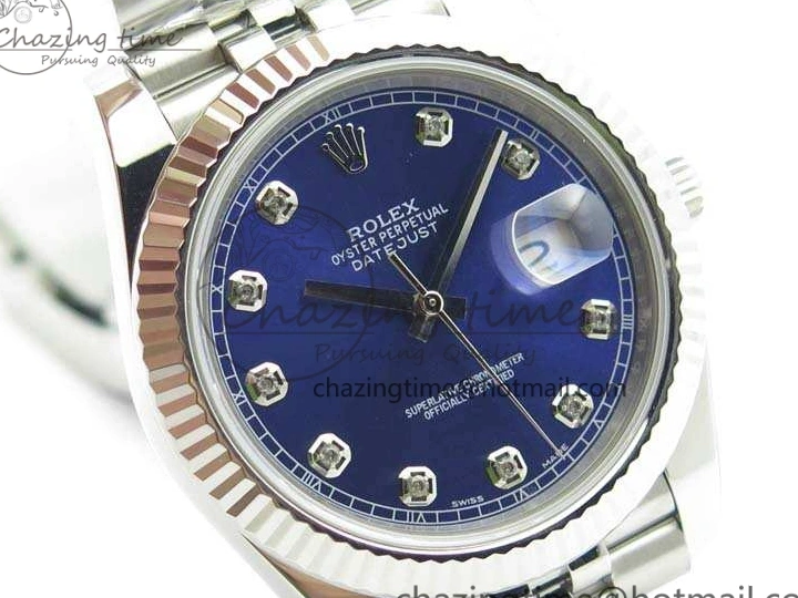 MiroTime 0325 SoftTouch DateJust 228238 SS Noob 1:1 Best Edition Blue Dial Diamond On Jubilee Bracelet A 3498
